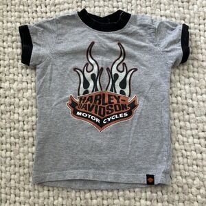 Harley Davidson Toddler 2T Gray T-shirt Motorcycle Genuine